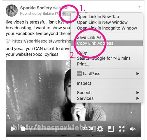 share your facebook live link