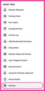 Facebook Group Settings in BETA