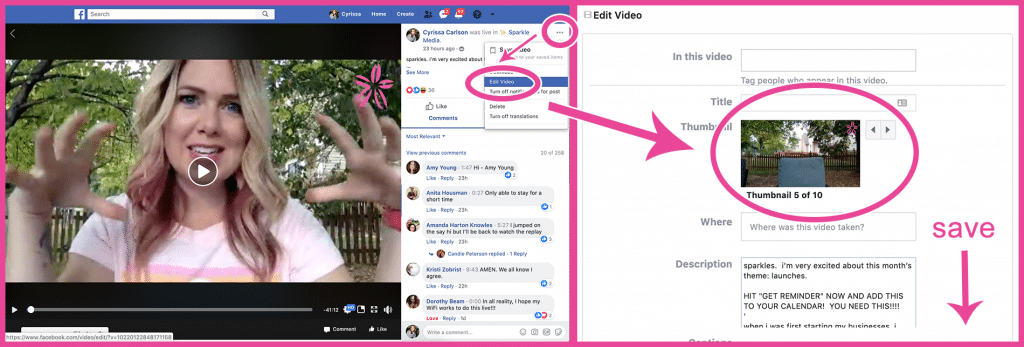 change Facebook Live thumbnail in group or personal profile